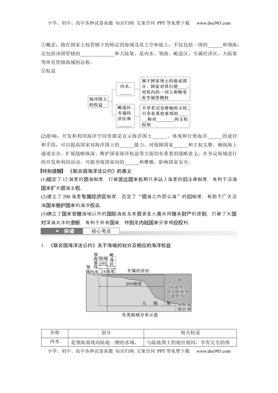 高考地理复习  第一章　课时71　海洋空间资源开发与国家安全.docx