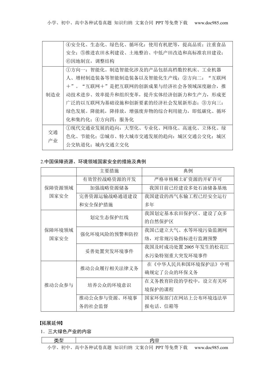 高考地理复习  第二章　课时75　保障国家安全的资源、环境战略与行动.docx