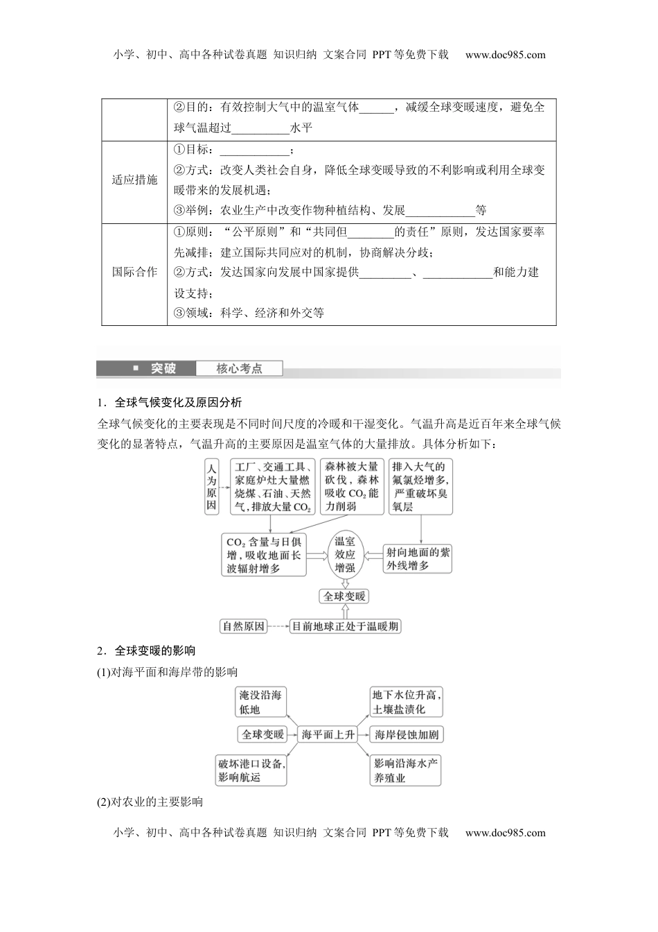 高考地理复习  第二章　课时74　全球气候变化与国家安全.docx