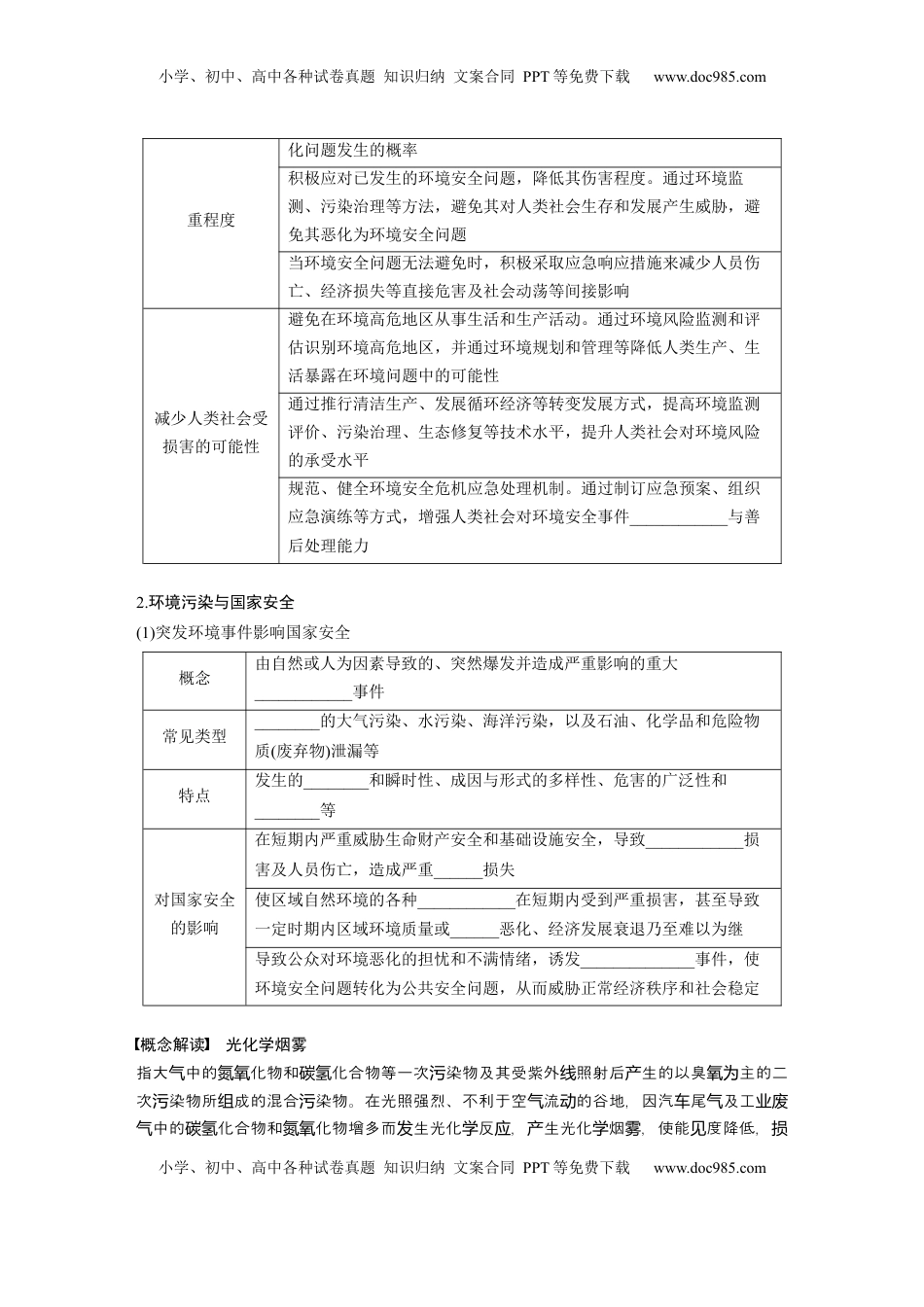高考地理复习  第二章　课时72　环境污染与国家安全.docx