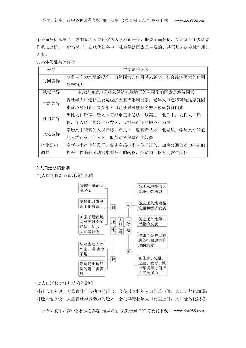 高考地理复习  第一章　课时42　人口迁移.docx
