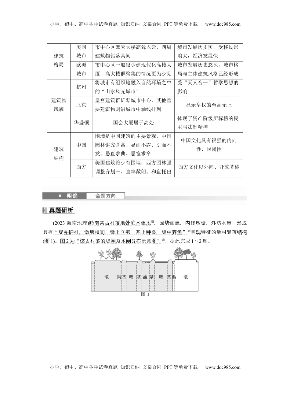 高考地理复习  第二章　课时45　地域文化与城乡景观.docx