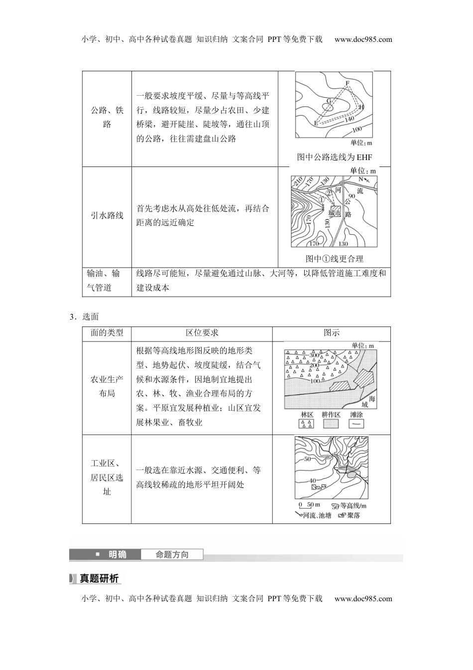 高考地理复习  第一章　课时3　等高线地形图的应用 (1).docx