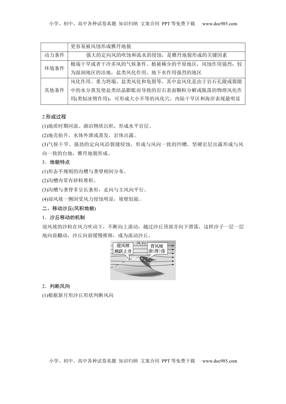 高考地理复习  第五章　第3讲　课时32　风沙地貌 (1).docx