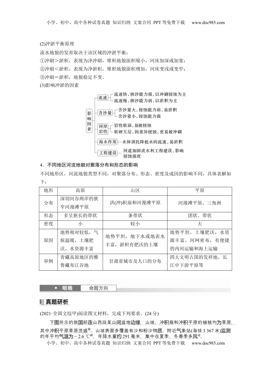高考地理复习  第五章　第2讲　课时30　冲积平原的形成 (1).docx