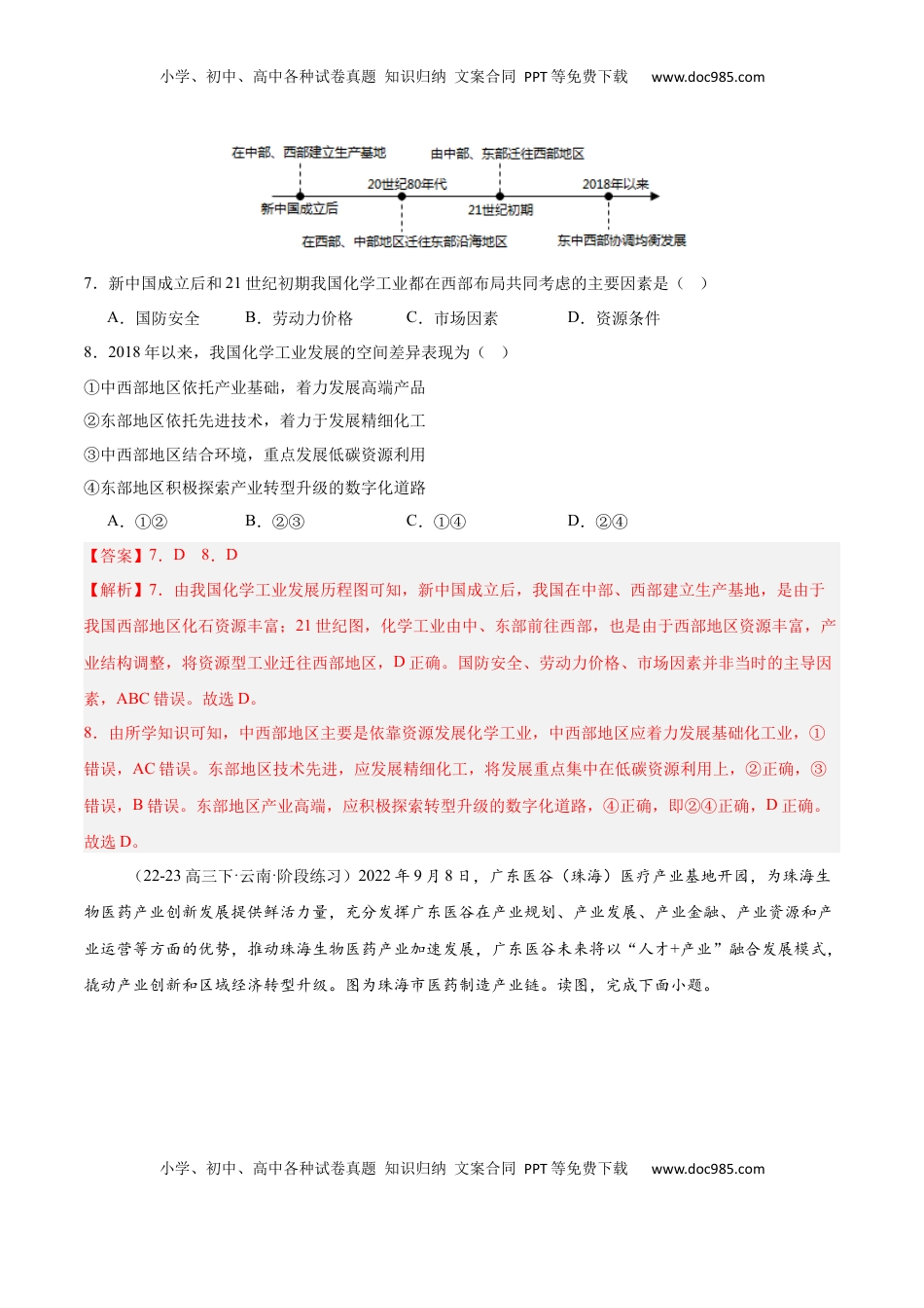高考地理复习  专题24 中国的工业（专项训练）-【必刷题】2025年高考地理一轮复习区域地理专项训练（解析版）.docx