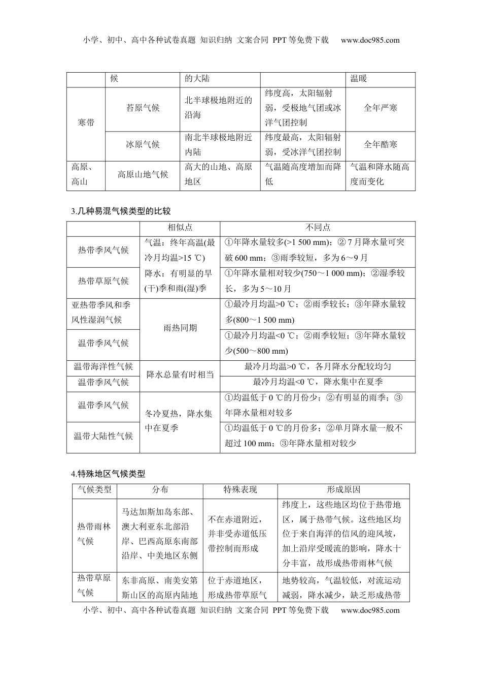 高考地理复习  第三章　第4讲　课时20　世界主要气候类型 (1).docx