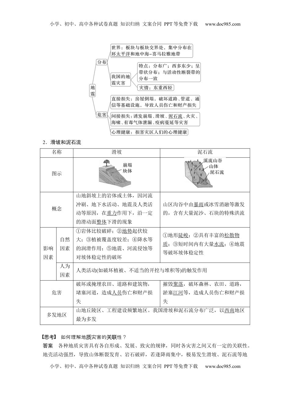 高考地理复习  第七章　课时40　地质灾害 (1).docx