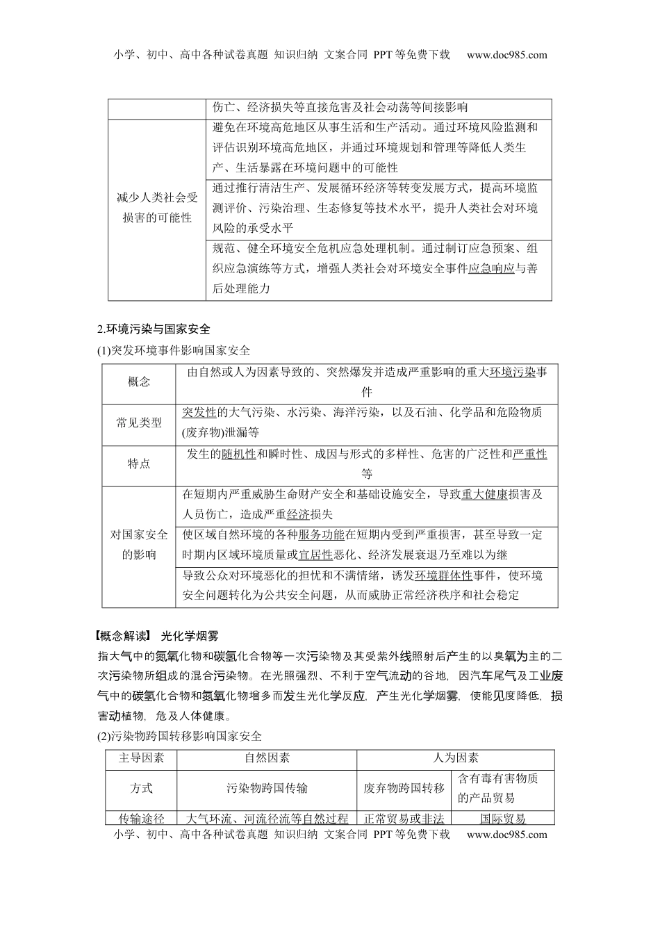 高考地理复习  第二章　课时72　环境污染与国家安全 (1).docx