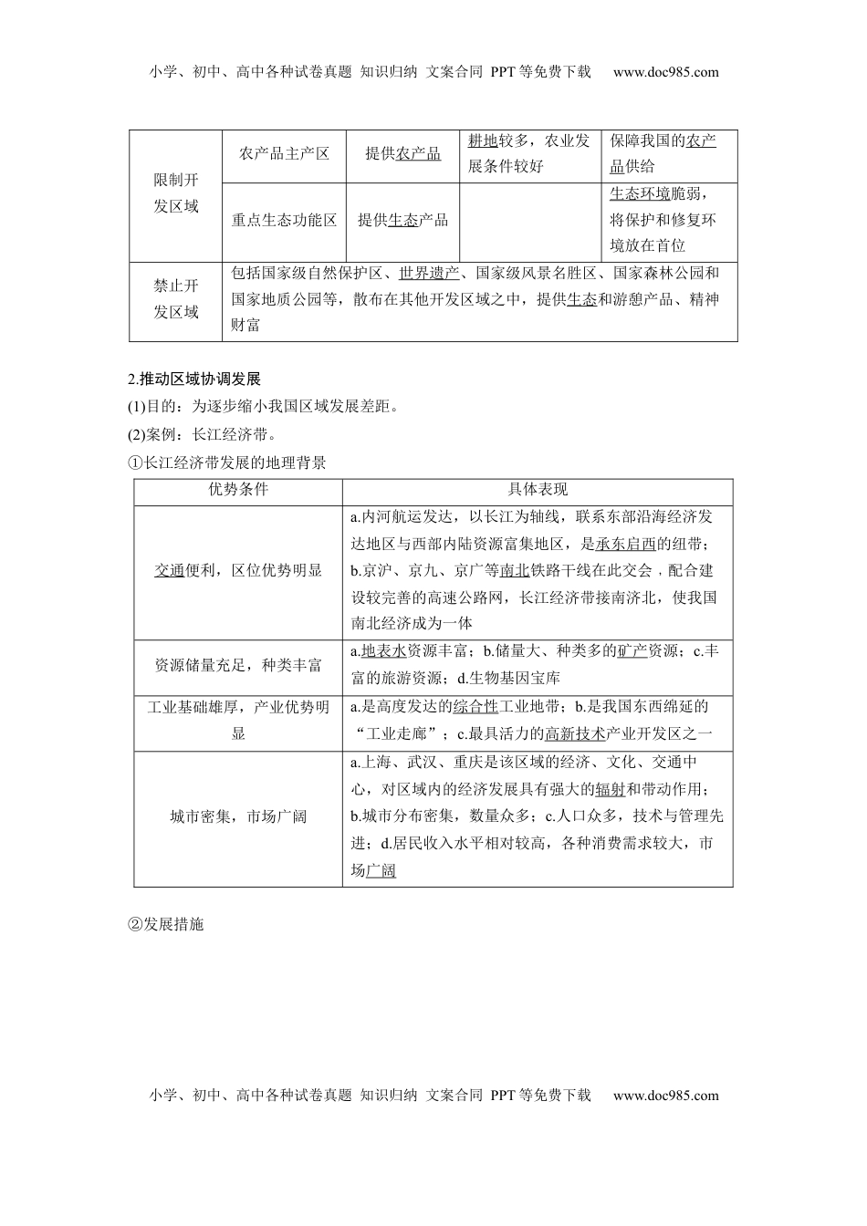 高考地理复习  第五章　课时56　中国国家发展战略举例 (1).docx