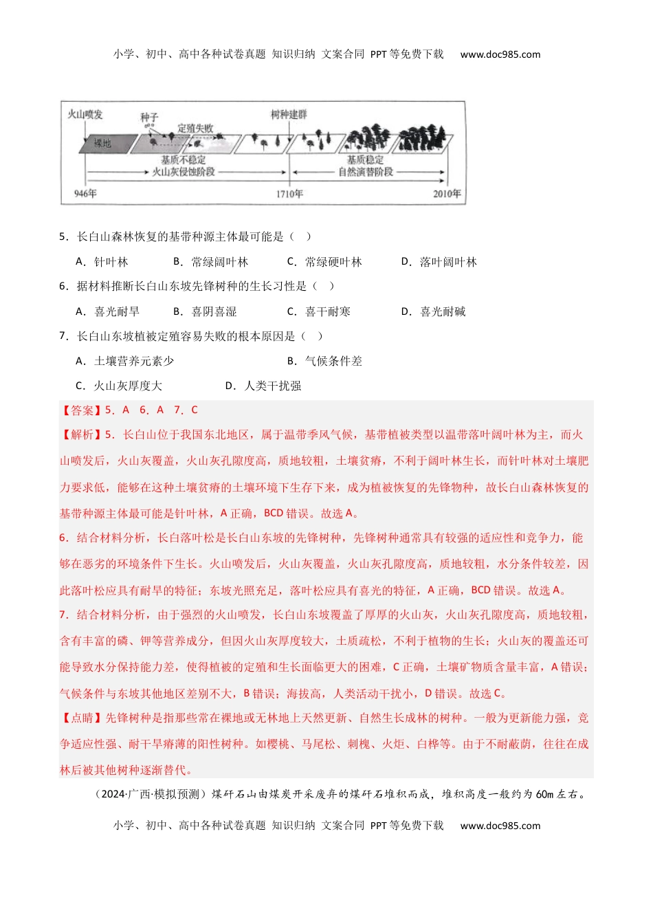 高考地理复习  考点巩固卷08 植被与土壤-2025年高考地理一轮复习考点通关卷（新高考通用）（解析版）.docx