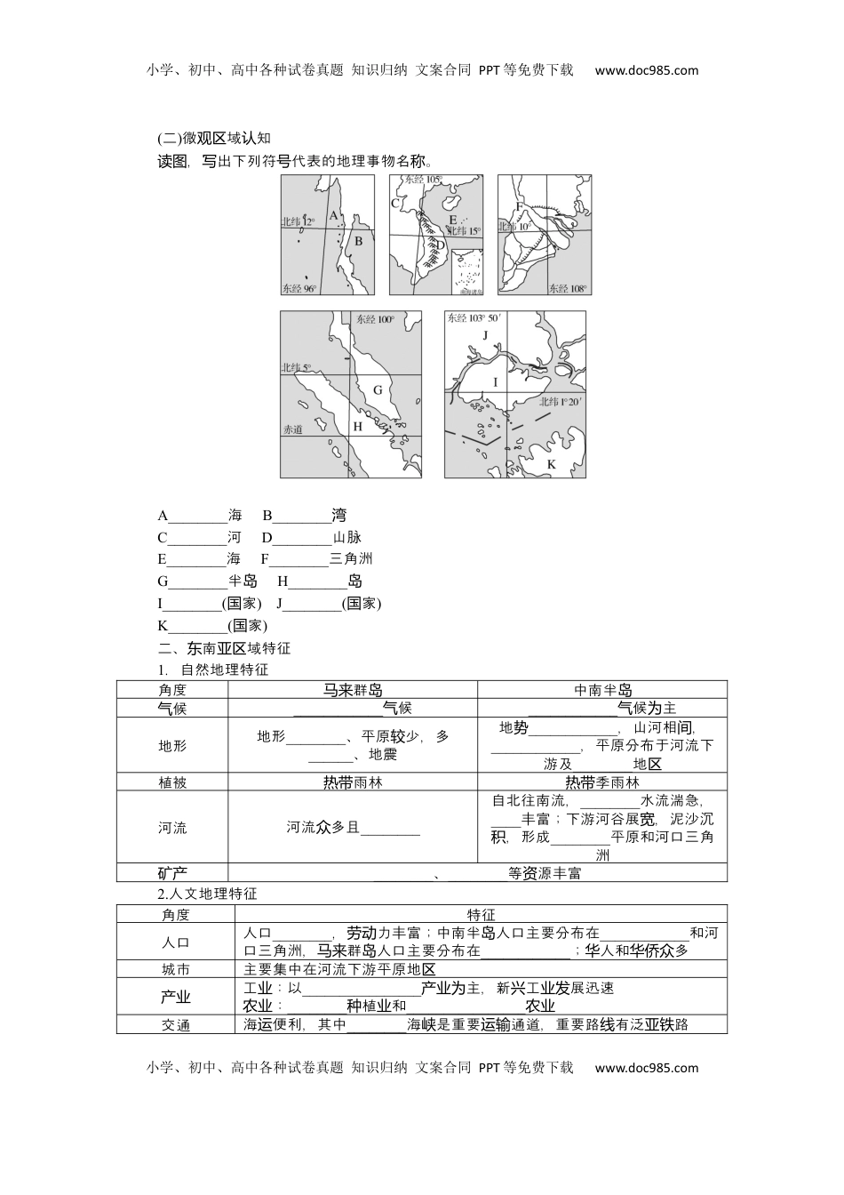 高考地理复习  2025届高中地理人教版一轮复习第81课时导学案：东南亚　中亚　西亚.docx