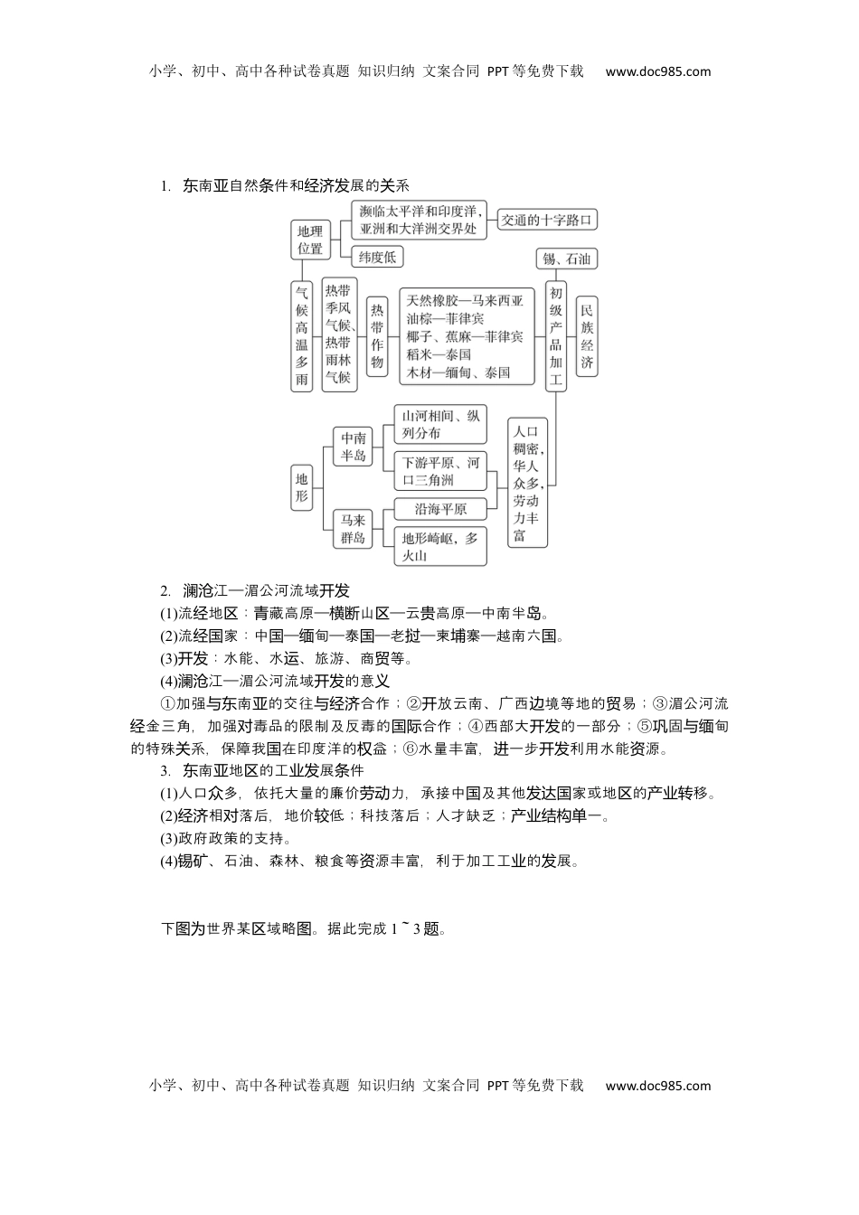 高考地理复习  2025届高中地理人教版一轮复习第81课时导学案：东南亚　中亚　西亚.docx