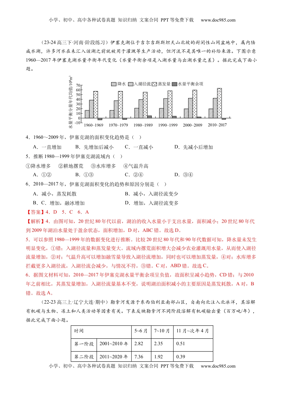 高考地理复习  第四章 地球上的水（测试）（解析版）.docx