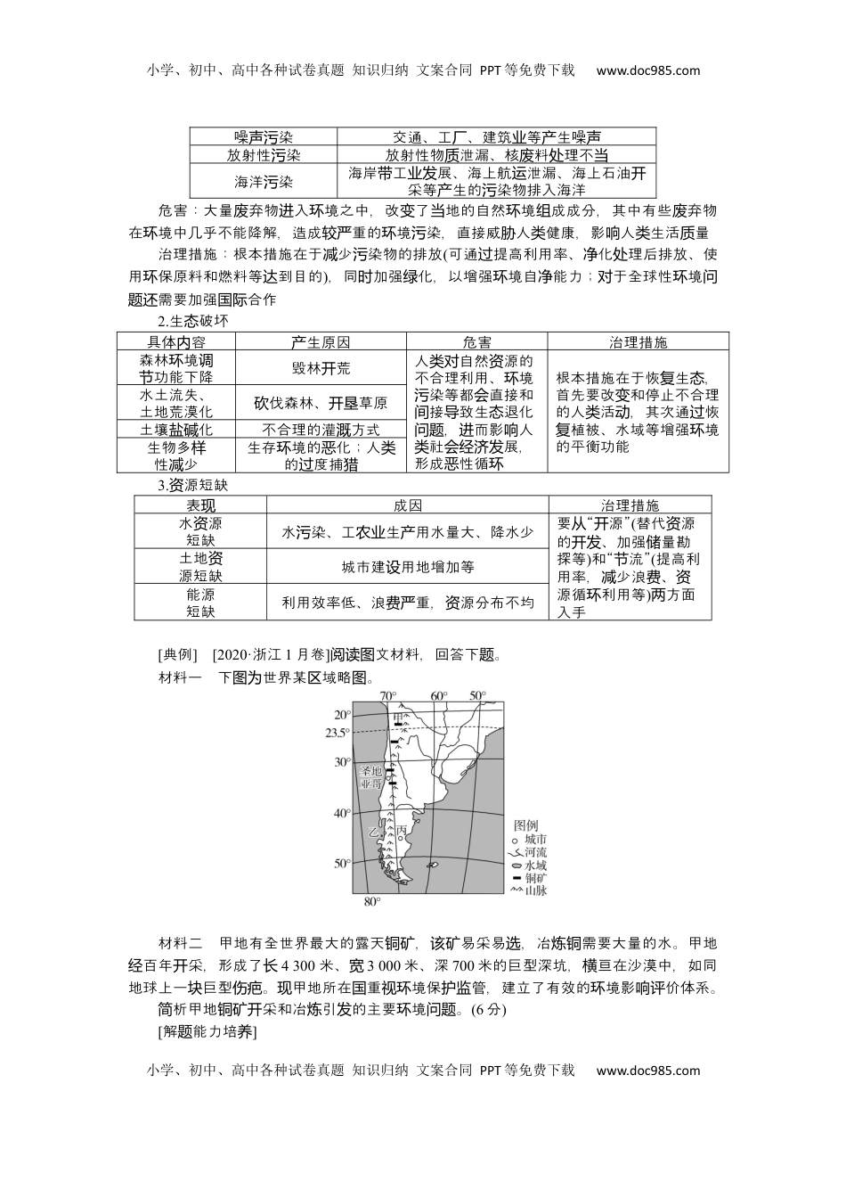 高考地理复习  2025届高中地理人教版一轮复习第57课时导学案：人类面临的主要环境问题.docx