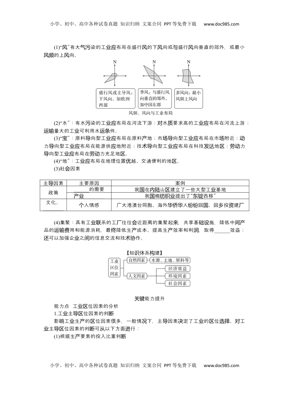 高考地理复习  2025届高中地理人教版一轮复习第52课时导学案：工业区位因素.docx
