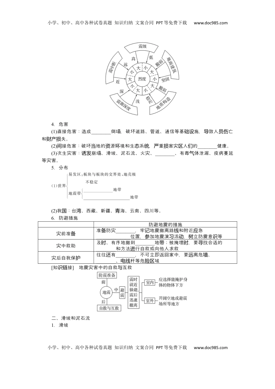高考地理复习  2025届高中地理人教版一轮复习第43课时导学案：地质灾害.docx