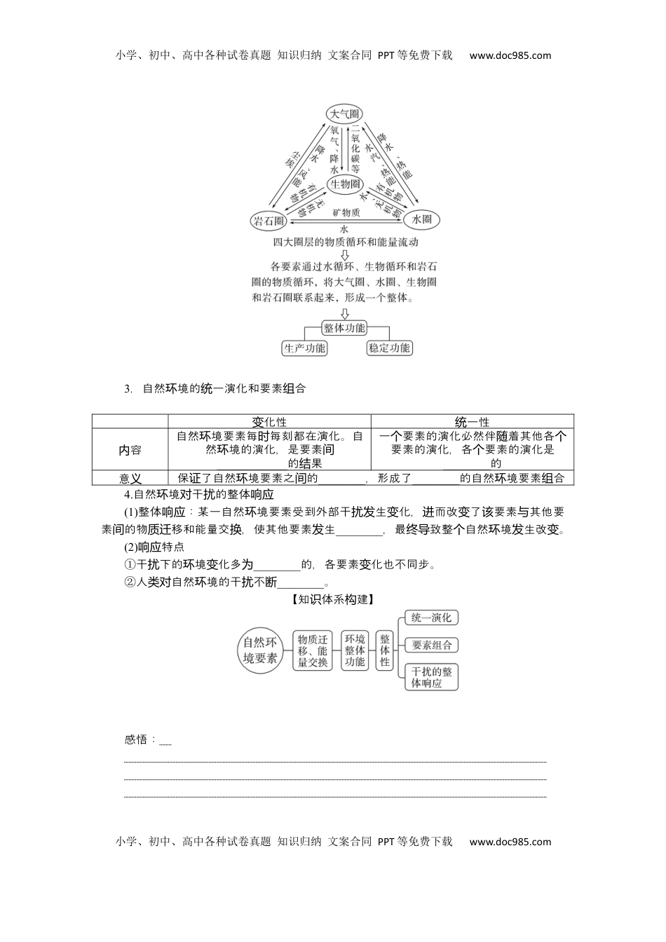 高考地理复习  2025届高中地理人教版一轮复习第39课时导学案：自然环境的整体性.docx