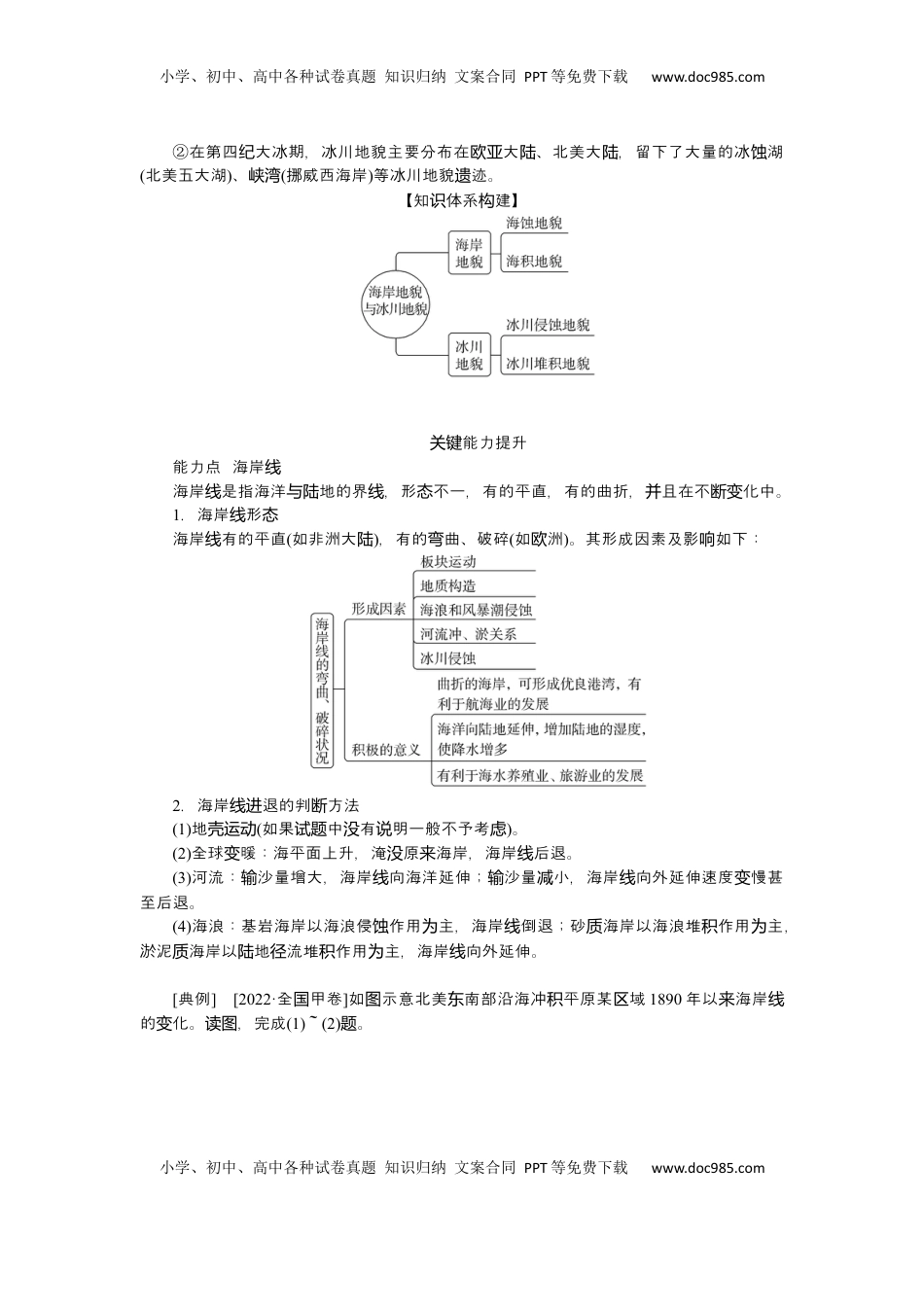 高考地理复习  2025届高中地理人教版一轮复习第35课时导学案：海岸地貌与冰川地貌.docx