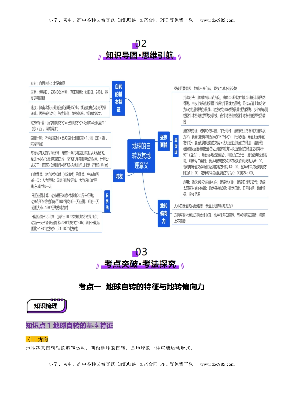 高考地理复习  第04讲 地球的自转及其地理意义（讲义）（解析版）.docx