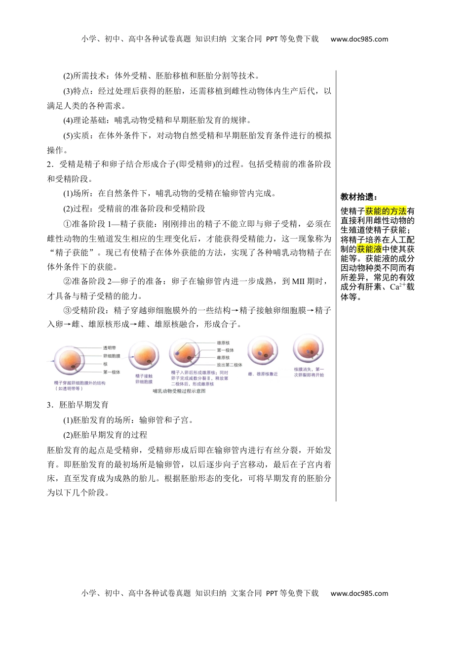 高考生物复习  知识清单36 胚胎工程（2大考点+7个易错点）-【上好课】2025年高考生物一轮复习知识清单.docx