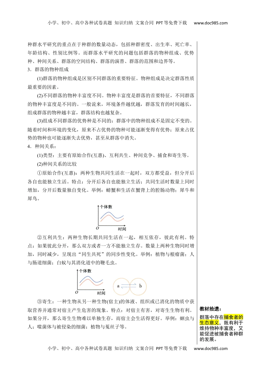 高考生物复习  知识清单28 群落及其演替（3大考点+5个易错点）-【上好课】2025年高考生物一轮复习知识清单.docx