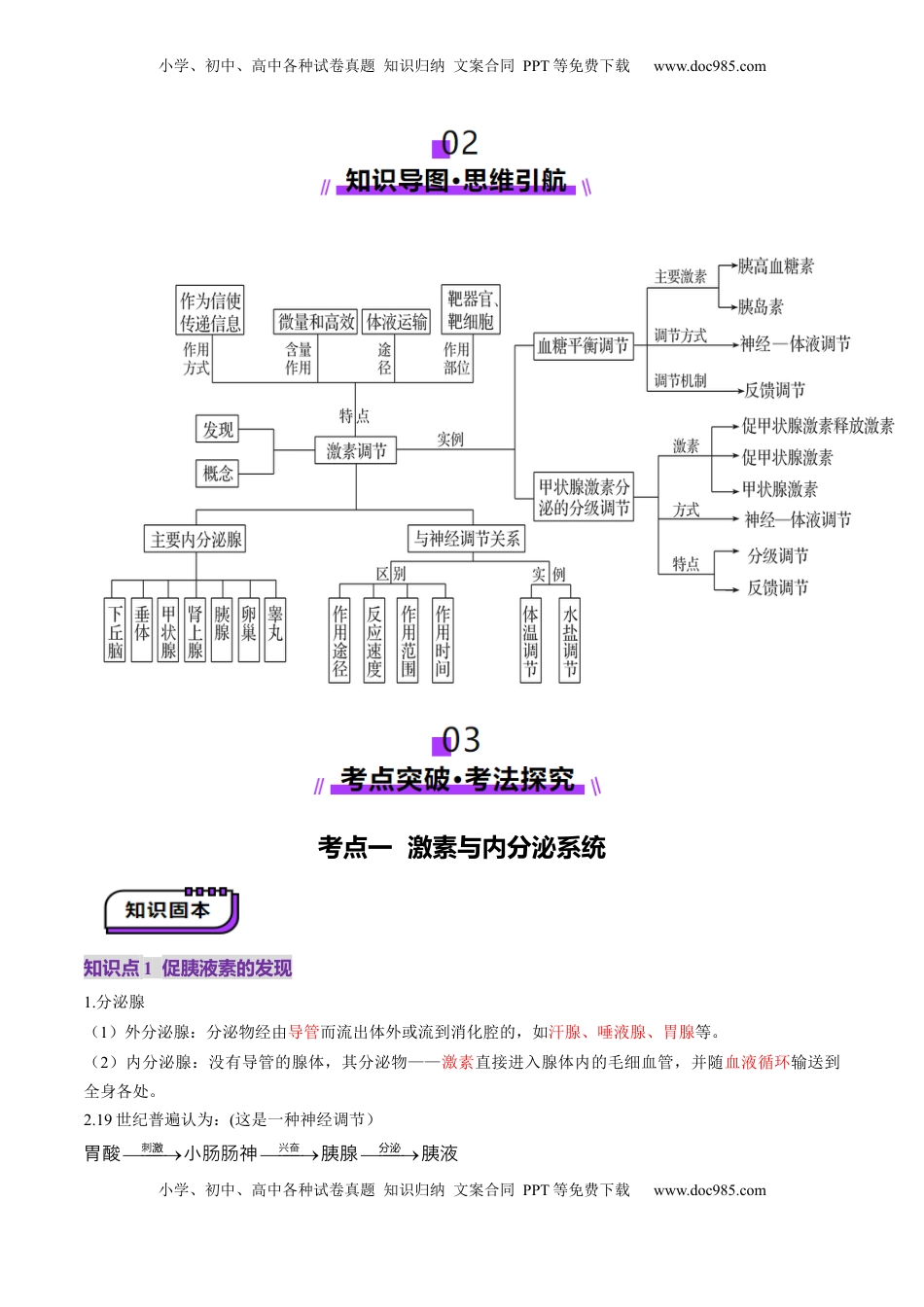 高考生物复习  第26讲  体液调节（讲义）（解析版）.docx