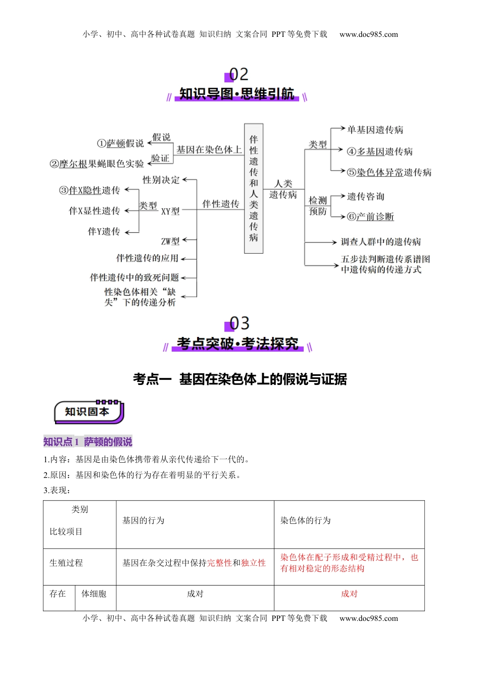 高考生物复习  第17讲 伴性遗传和人类遗传病（讲义）（原卷版）.docx