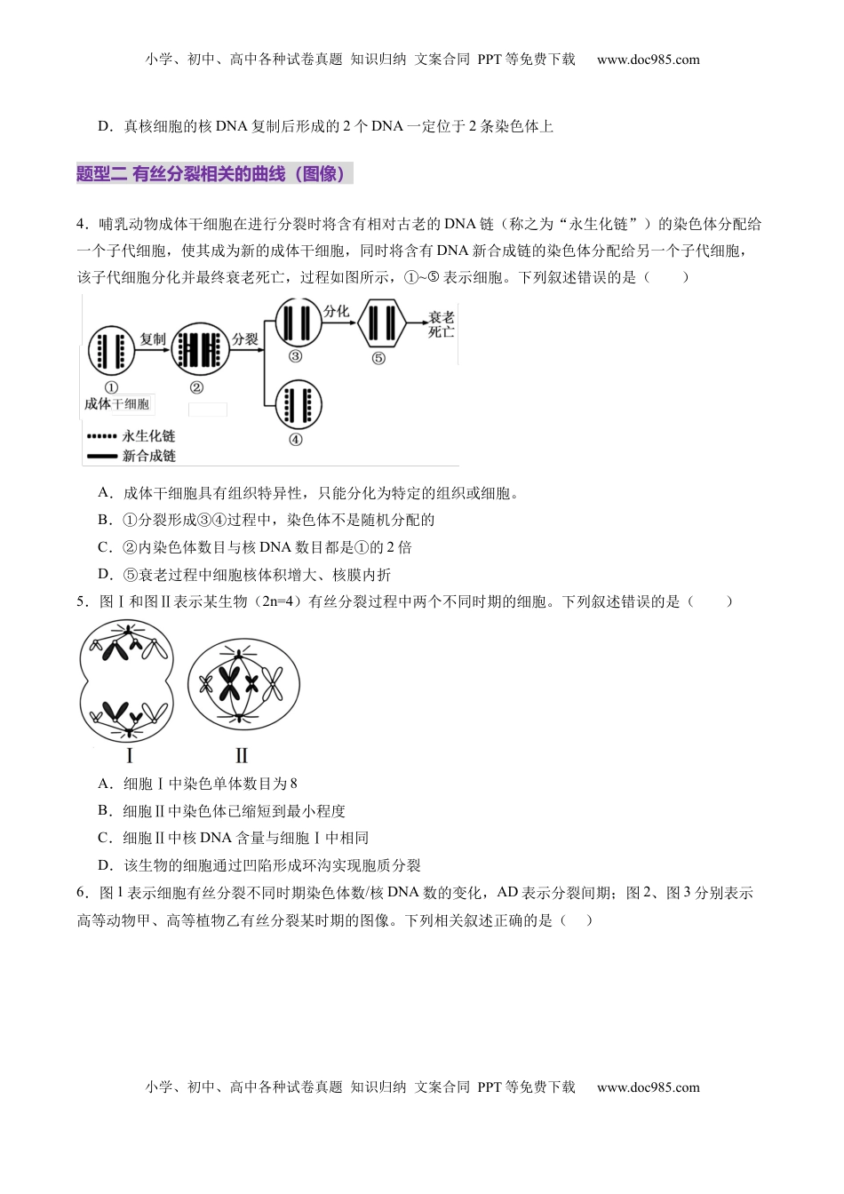 高考生物复习  第12讲 细胞增殖（练习）（原卷版）.docx