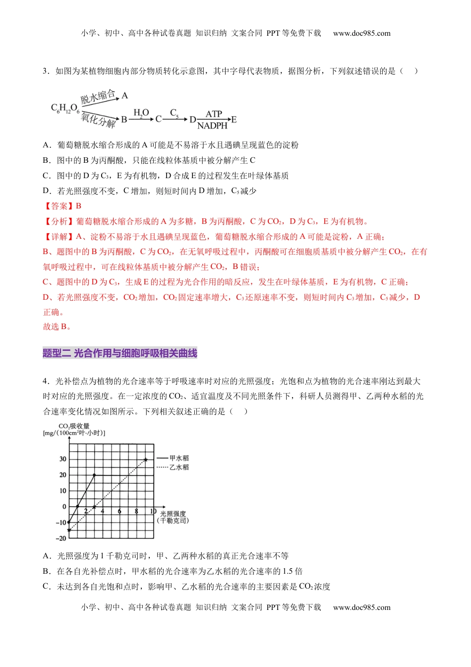 高考生物复习  第11讲 细胞代谢综合分析（练习）（解析版）.docx