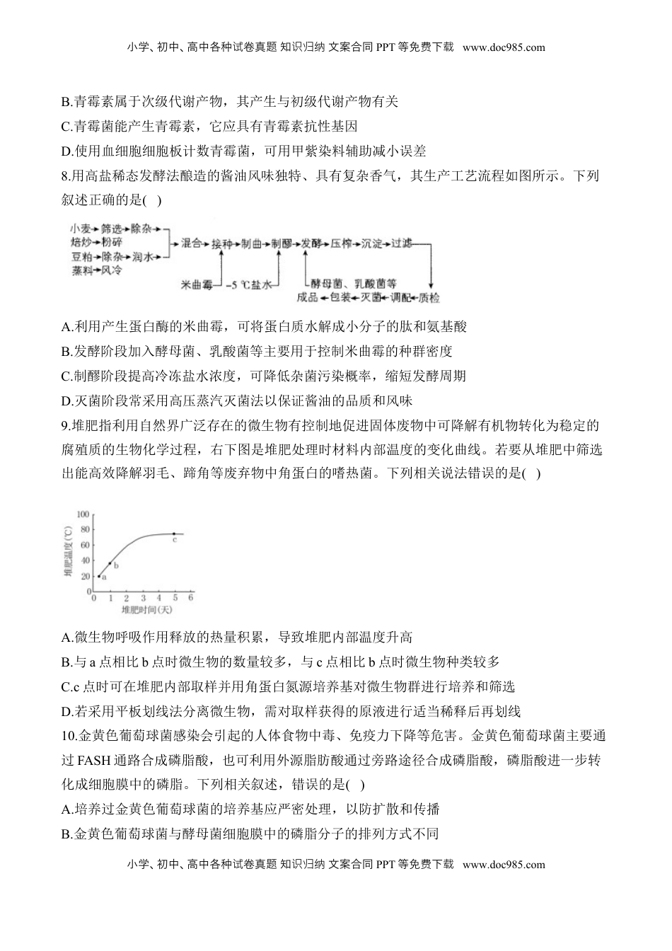 高考生物复习  专题十六 微生物的培养与发酵工程—2025届高考生物考点剖析 专题卷（含解析）.docx