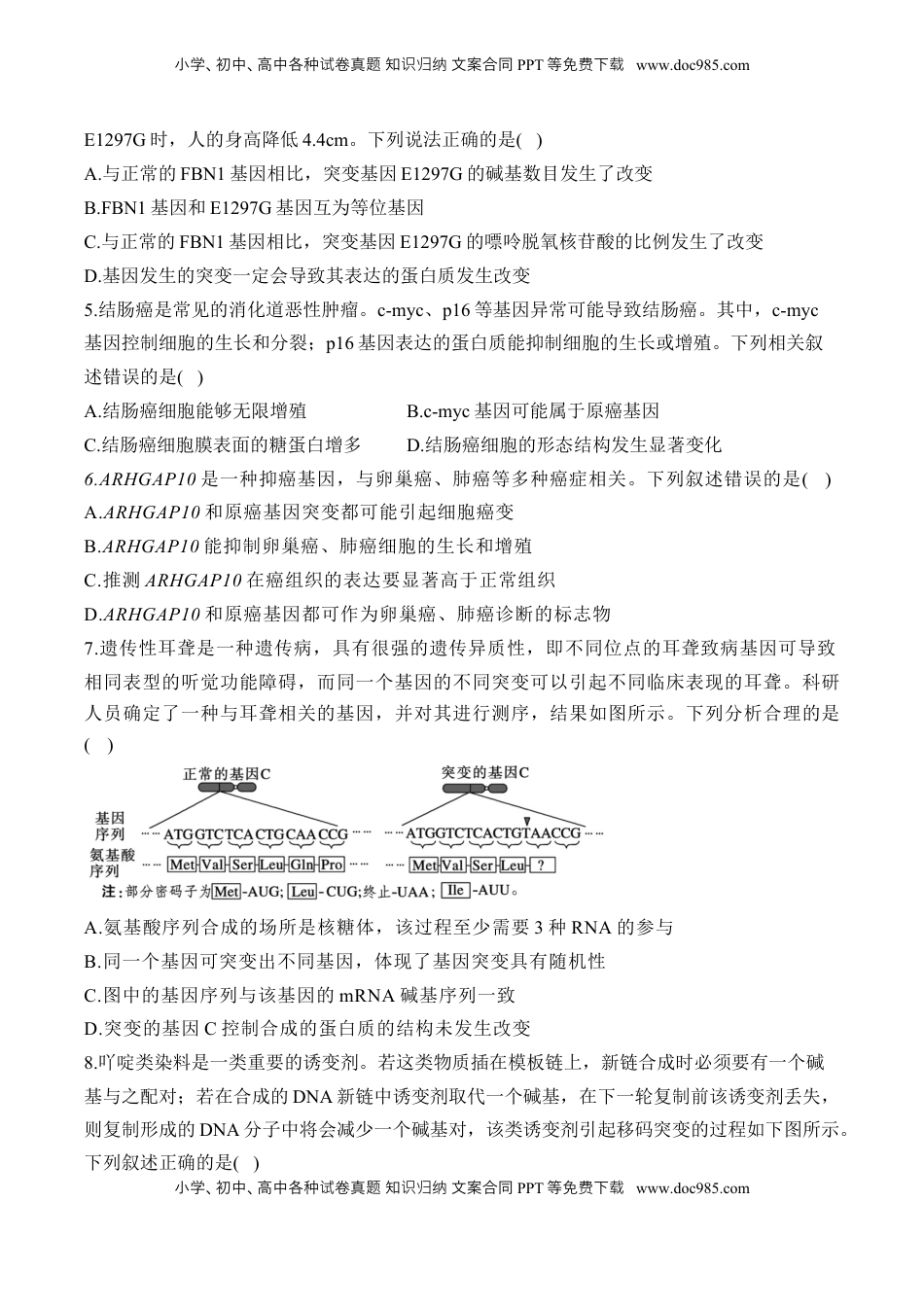高考生物复习  专题十 生物的变异和进化（有解析）——2025届高考生物考点剖析.docx