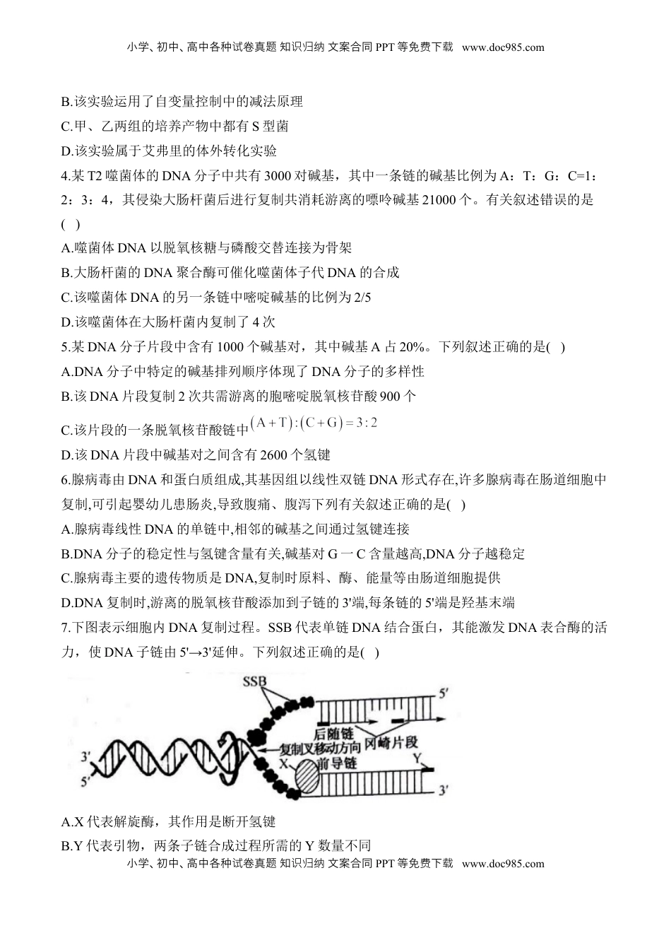 高考生物复习  专题七 遗传的分子基础（有解析）——2025届高考生物考点剖析.docx