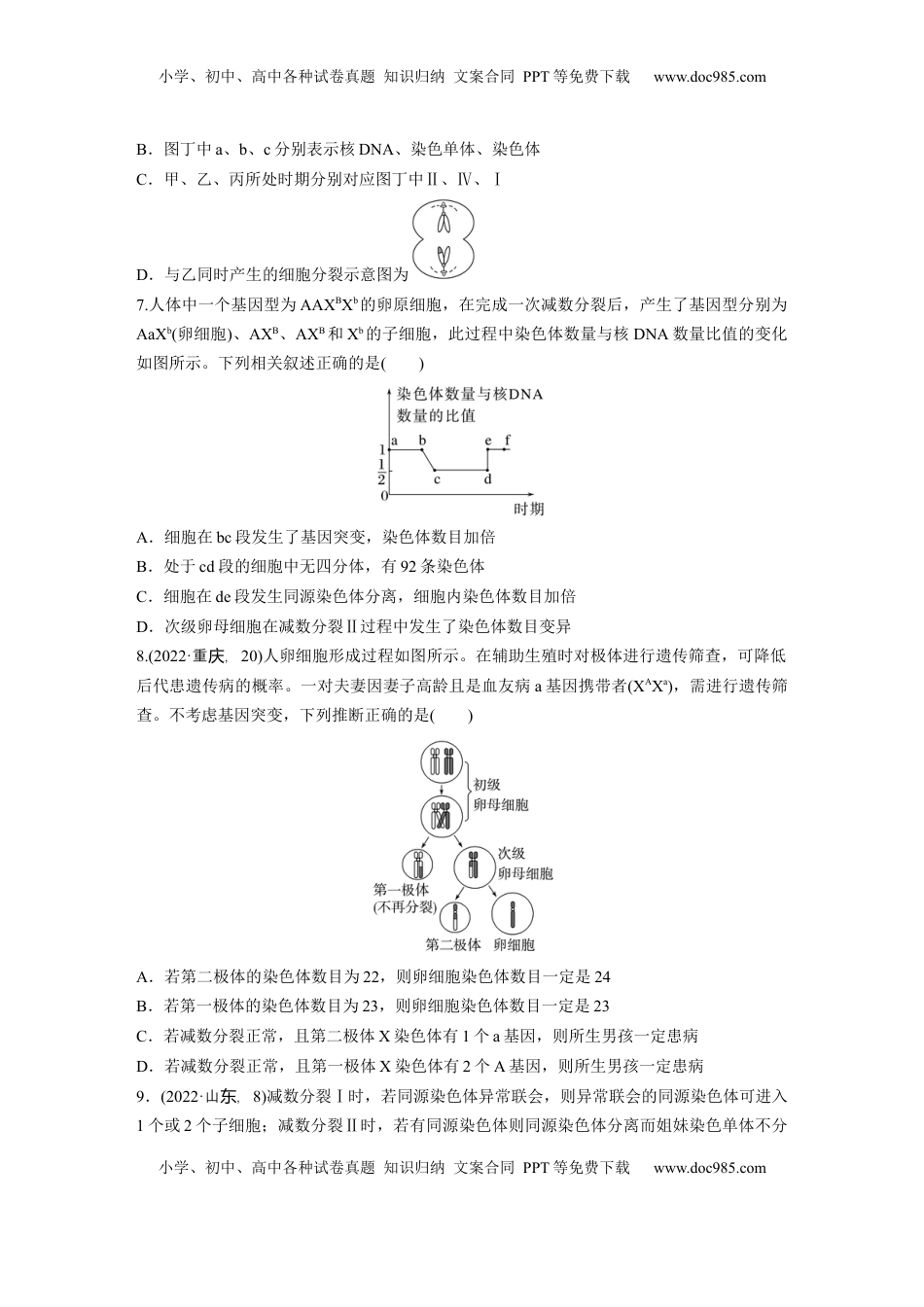 高考生物复习  第四单元　专题突破4  减数分裂与可遗传变异的关系.docx