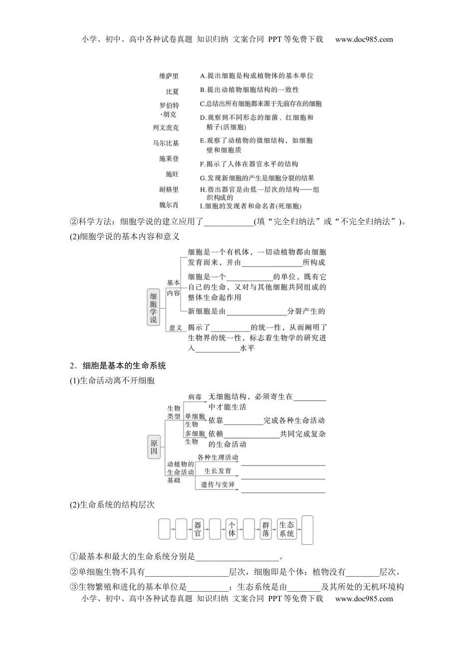 高考生物复习  第一单元　第1课时　走近细胞.docx