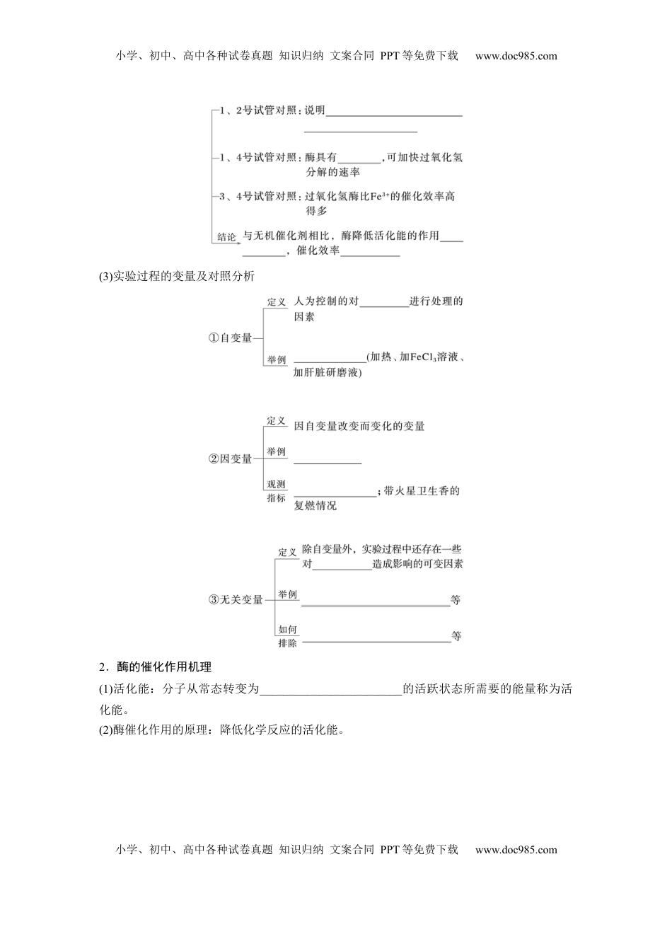 高考生物复习  第三单元　第11课时　降低化学反应活化能的酶.docx