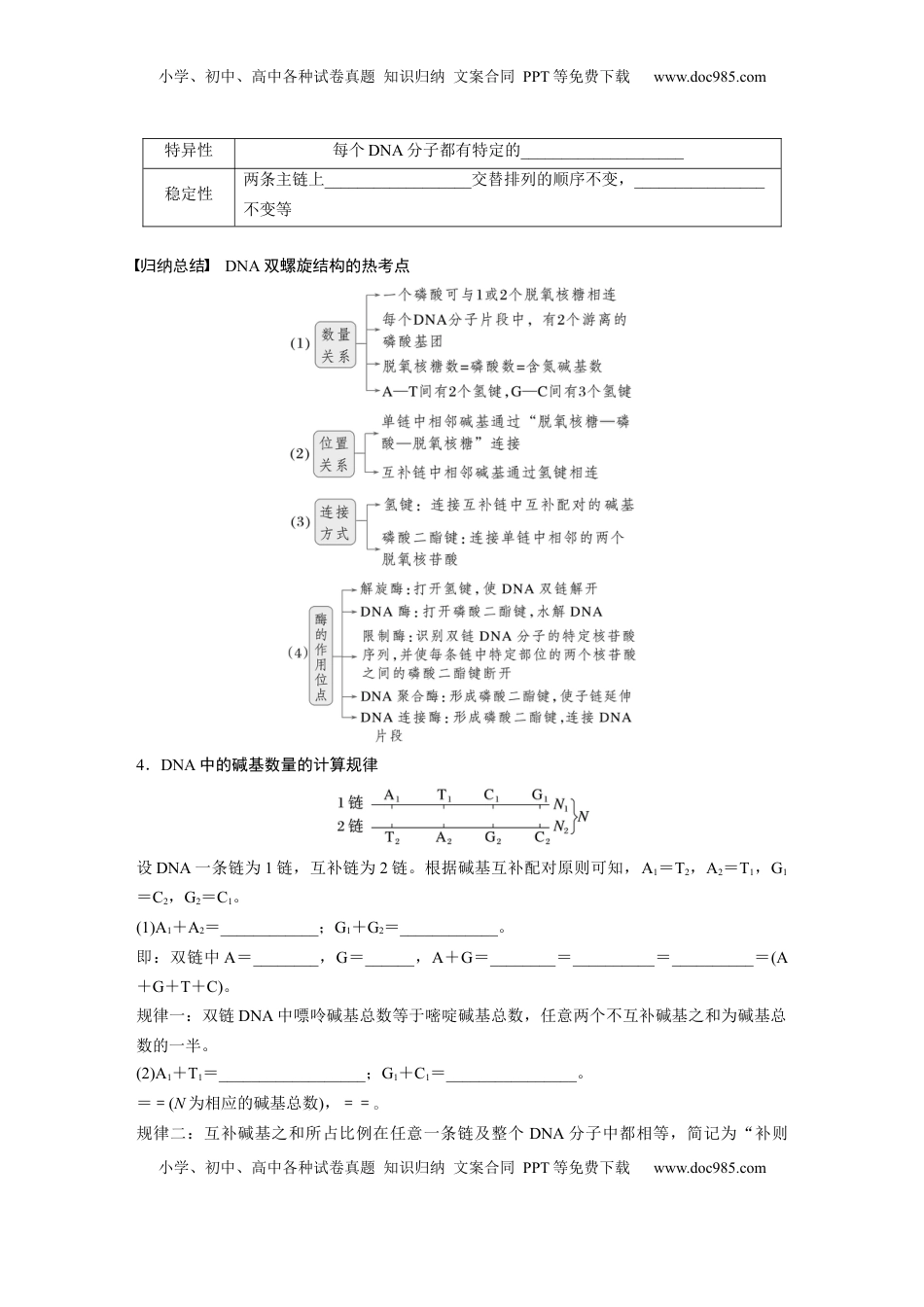 高考生物复习  第六单元　第30课时　DNA的结构与复制.docx