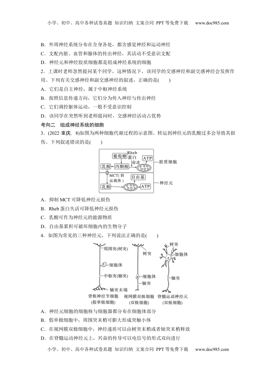高考生物复习  第八单元　第37课时　神经调节的结构基础和基本方式.docx