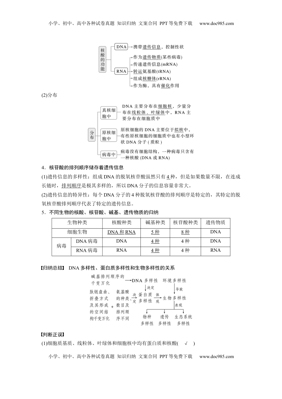高考生物复习  第一单元　第5课时　核酸是遗传信息的携带者 (1).docx