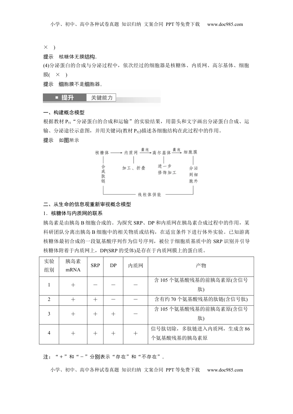 高考生物复习  第二单元　第8课时　细胞器之间的协调配合 (1).docx