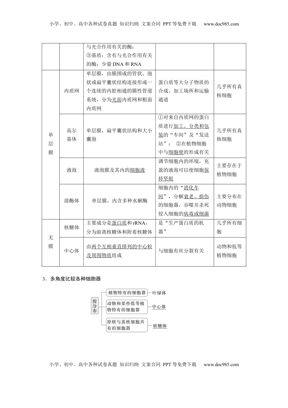 高考生物复习  第二单元　第7课时　细胞器之间的分工 (1).docx
