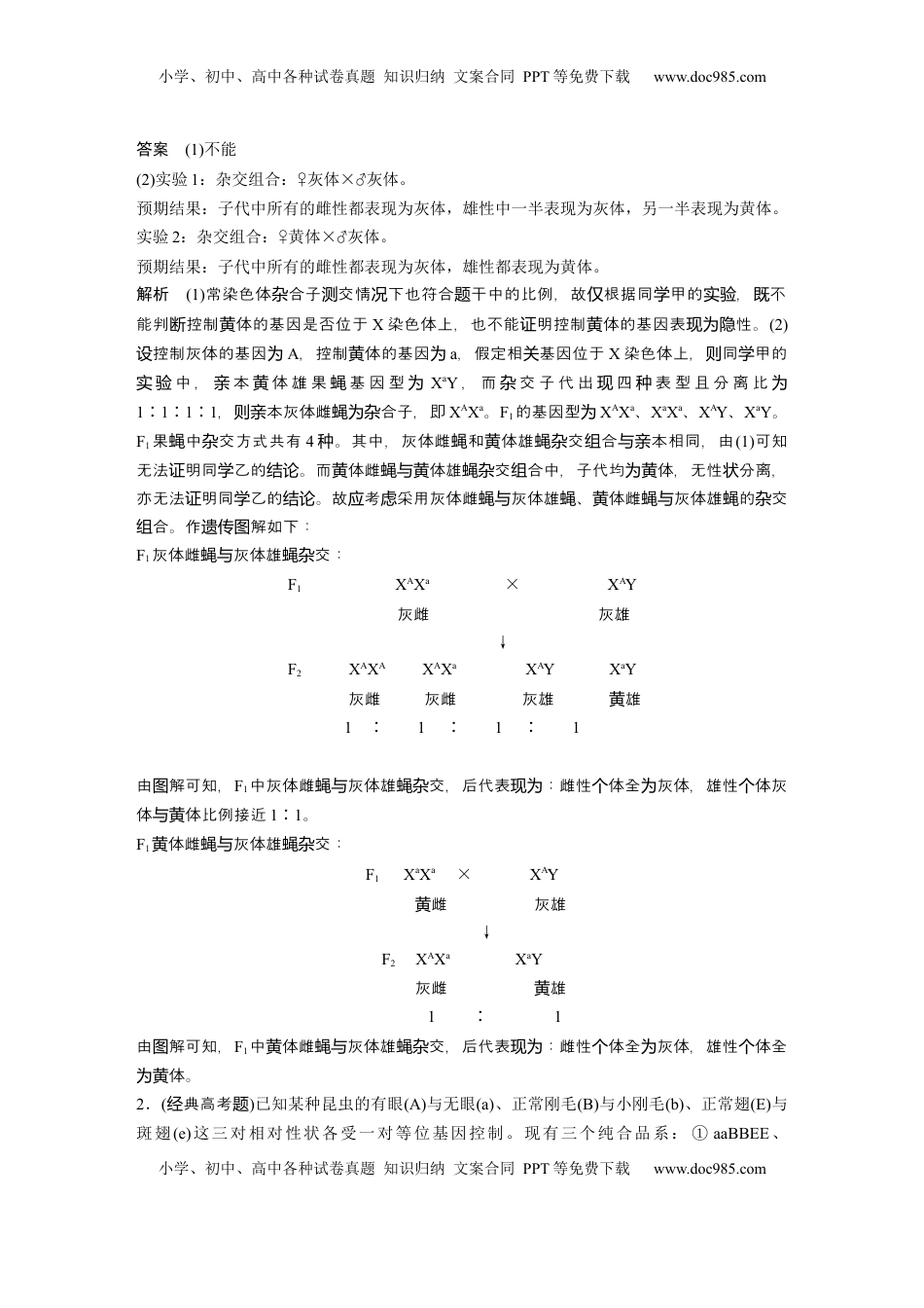 高考生物复习  第五单元　专题突破8　基因在性染色体上的位置判断 (1).docx