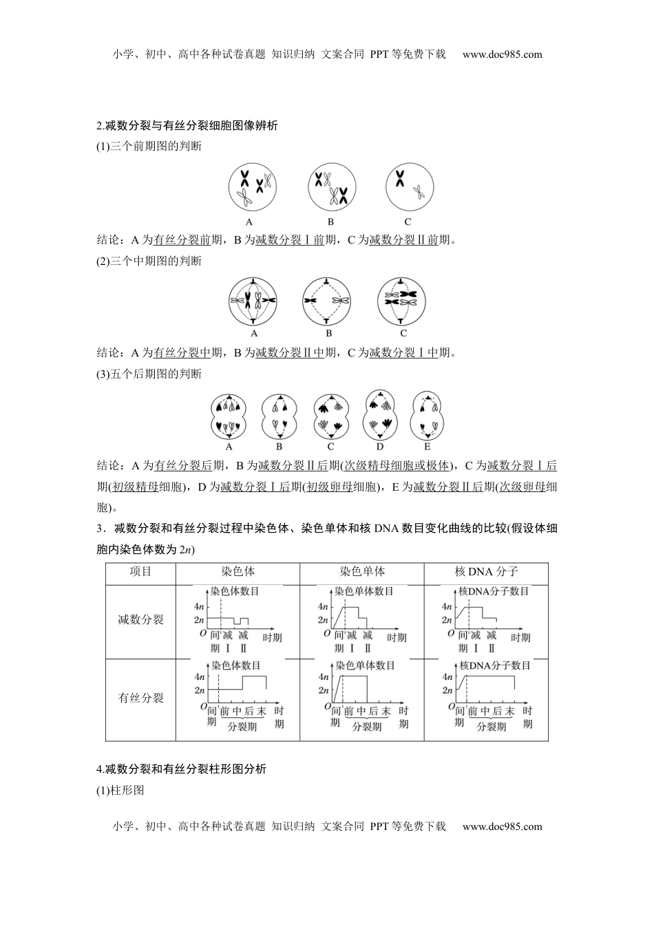 高考生物复习  第四单元　第22课时　减数分裂与有丝分裂的比较及观察蝗虫精母细胞减数分裂装片 (1).docx