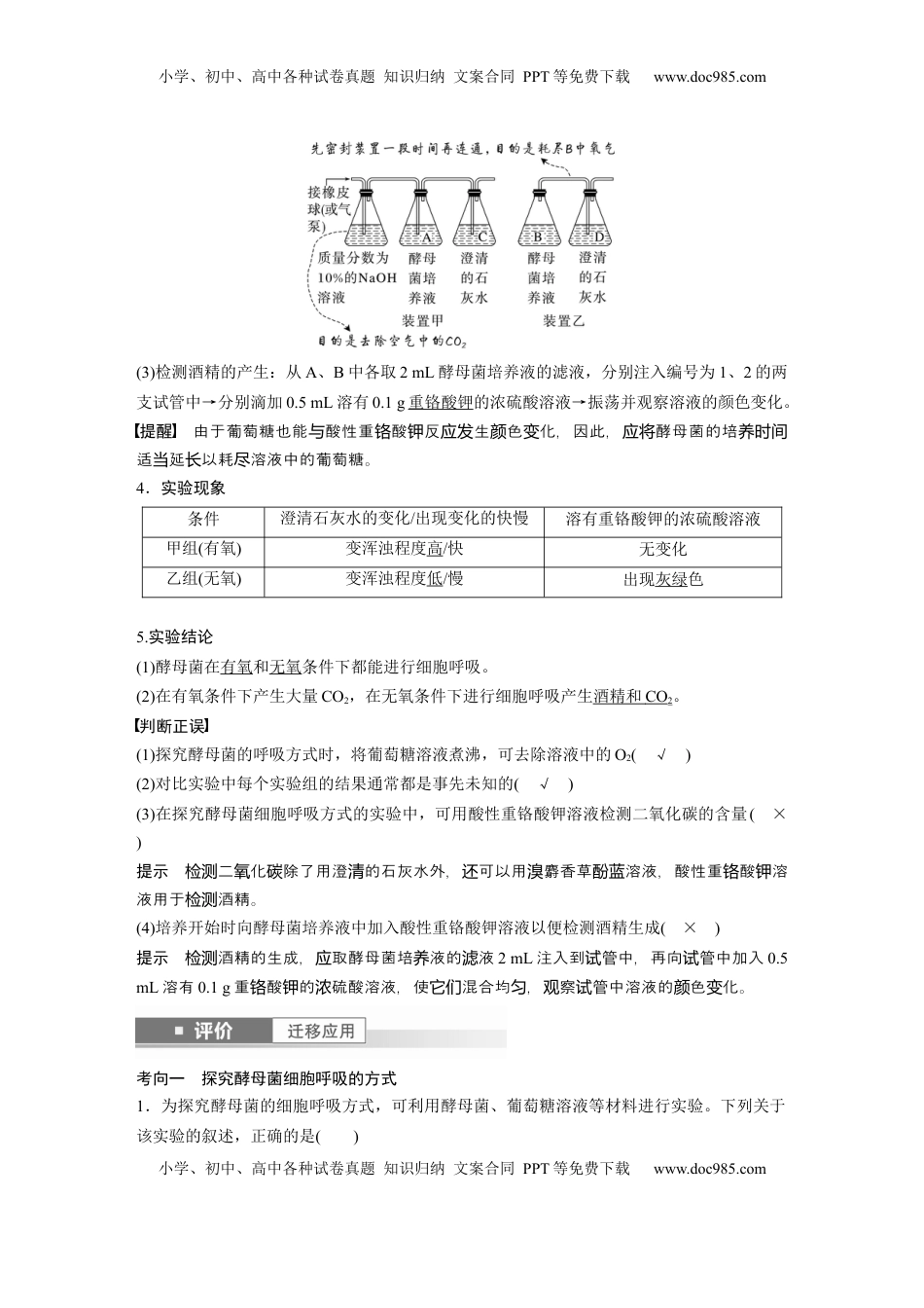 高考生物复习  第三单元　第13课时　细胞呼吸的方式和有氧呼吸 (1).docx