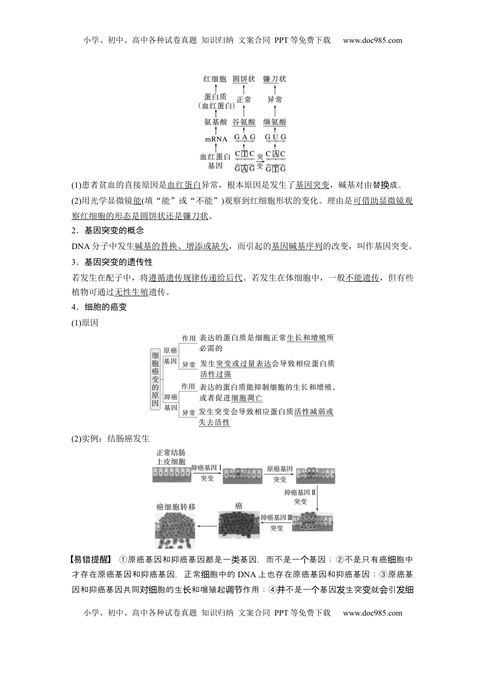 高考生物复习  第七单元　第33课时　基因突变和基因重组 (1).docx