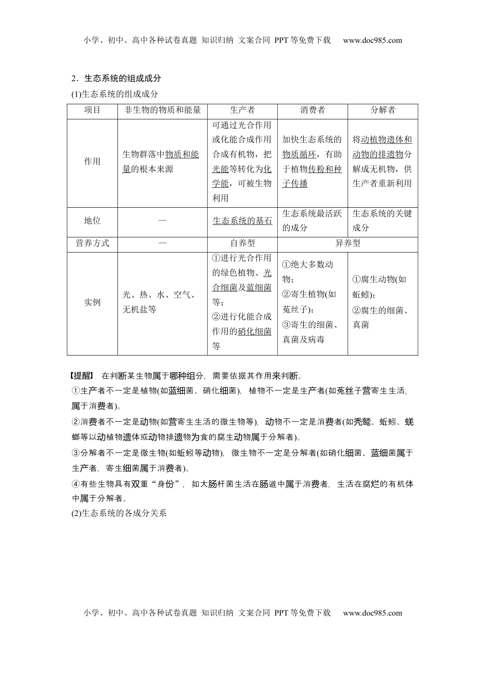 高考生物复习  第九单元　第51课时　生态系统的结构 (1).docx