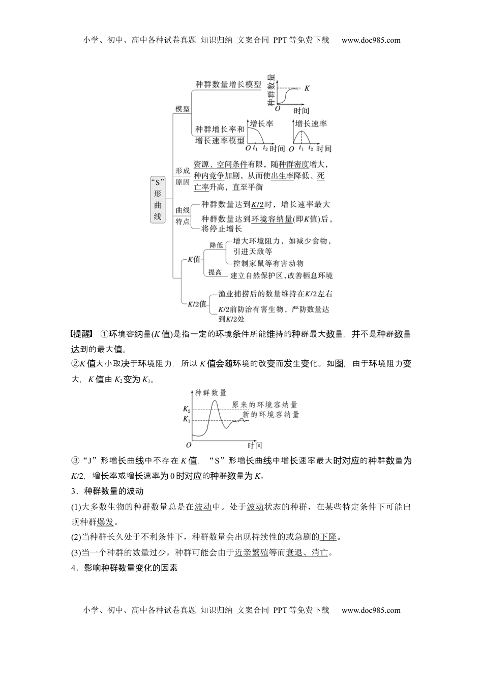 高考生物复习  第九单元　第48课时　种群数量的变化及其影响因素 (1).docx