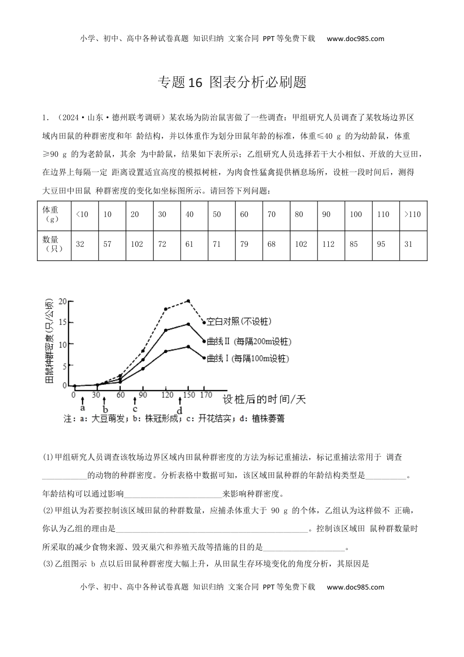 高考生物复习  专题16  图表分析必刷题（解析版）.docx