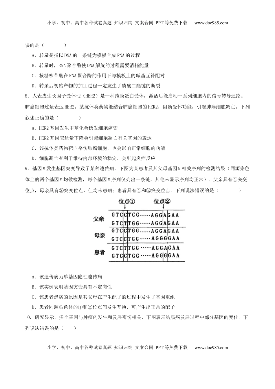 高考生物复习  专题五 遗传的分子基础、变异和进化（原卷版）.docx