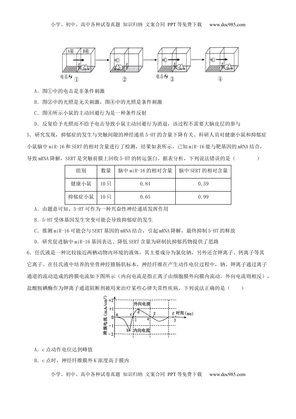 高考生物复习  专题六 稳态与调节（原卷版）.docx